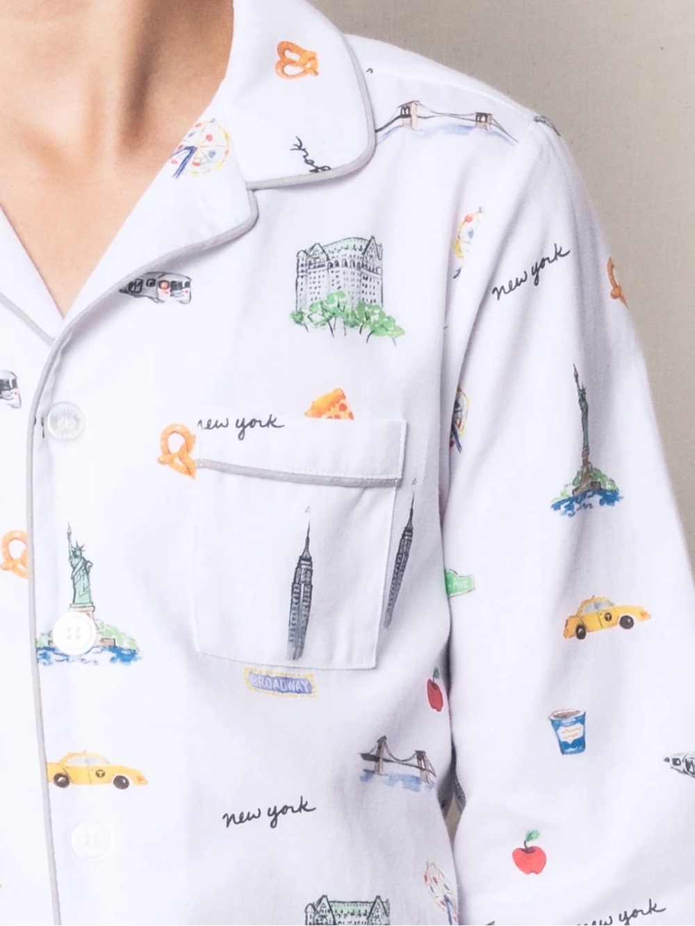 Petite Plum 100% Cotton NYC New York City Pajama Set, size M